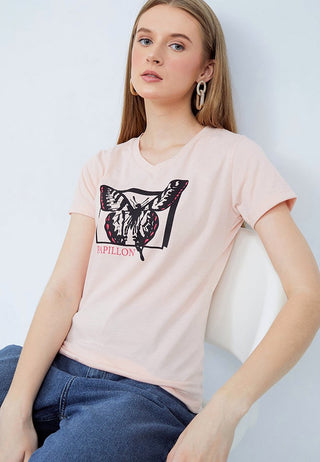 Papillon V-neck T-shirt