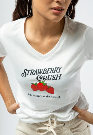 Strawberry Crush V-Neck T-shirt