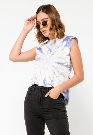 Tie Dye Shirt with Shoulder Pad