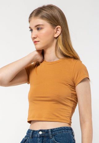 Fitted Crop Basic T-Shirt