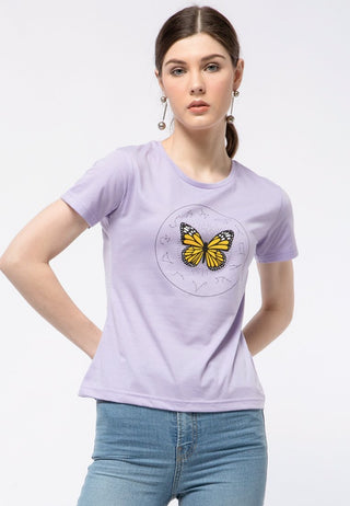 Butterfly Round Neck T-shirt