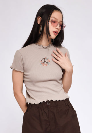 Rib Short Sleeve Crop Top