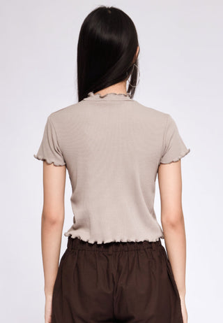 Rib Short Sleeve Crop Top