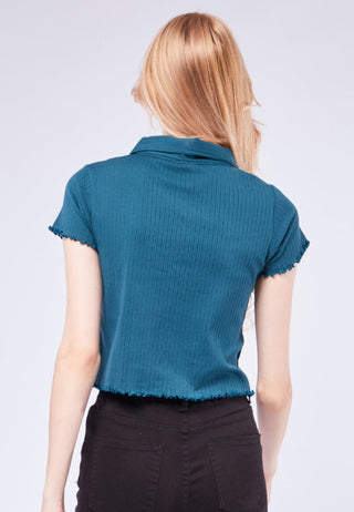 Polo Top with Zipper Details