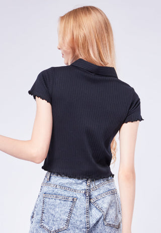 Polo Top with Zipper Details